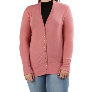 NEW‎ Zenana Mauve Pink Long Sleeve Snap Front Cardigan Sweater Women's 2X Plus